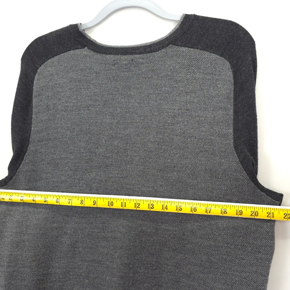 APT.9 Sweater Men XL Gray Crew Neck Colorblock Merino Wool Blend Pullover Knit - Picture 6 of 10